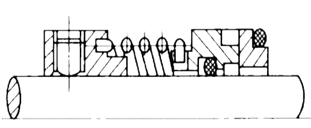 液壓密封中的“彈簧鉤傳動”的截面結構平面截面圖
