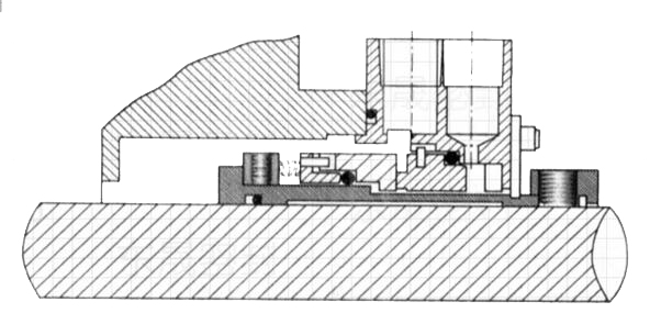 圖1 為偽裝式機(jī)械密封結(jié)構(gòu)截面平面設(shè)計(jì)圖