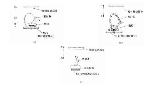 三種汽車頭道密封條結(jié)構(gòu)圖