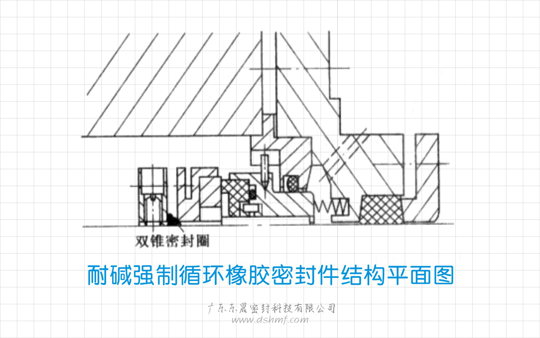 耐堿橡膠油封強制循環(huán)結構平面圖
