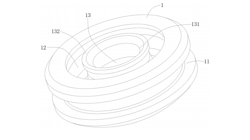 一種耐壓油封件圖3是本實(shí)用新型的油封本體的立體圖