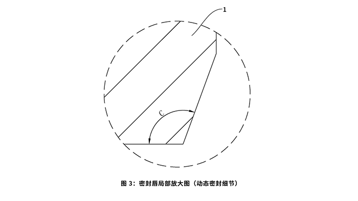 一種油封及其加工治具：圖 3：密封唇局部放大圖（動態密封細節）
