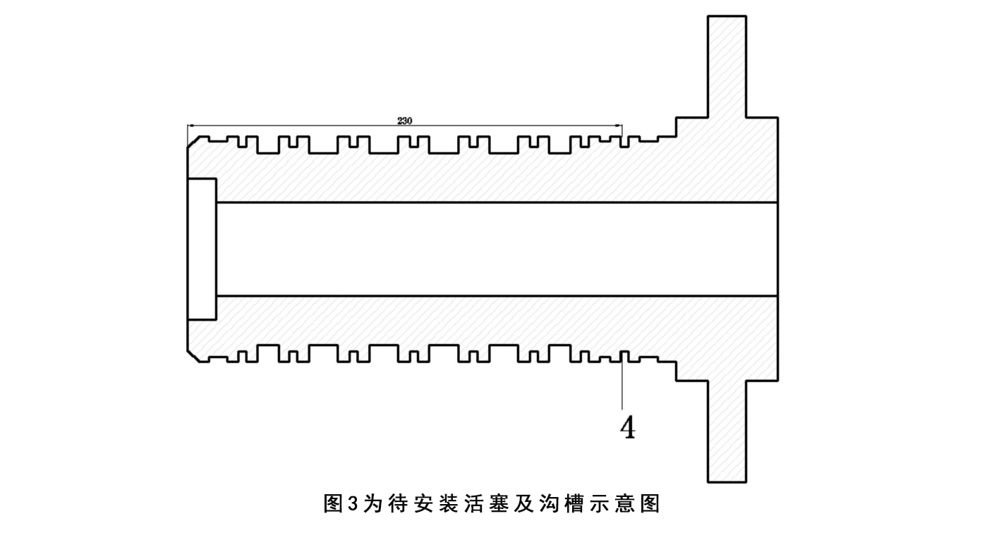 一種孔用密封圈快捷安裝夾具圖3為待安裝活塞及溝槽示意圖