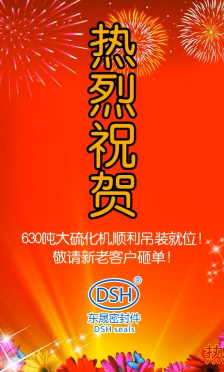 熱烈祝賀：東晟密封件630噸大硫化機(jī)順利吊裝就位！敬請新老客戶砸單！